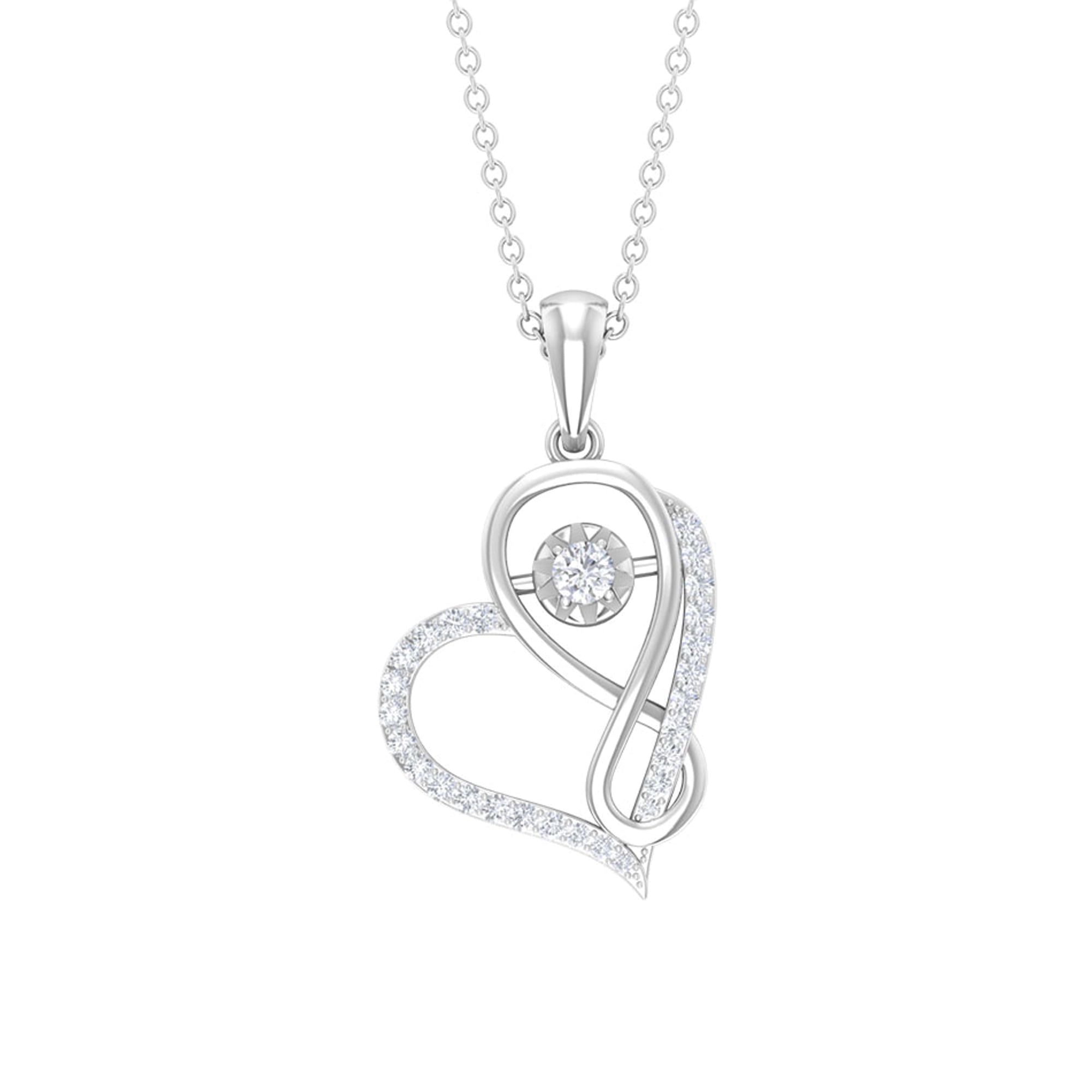 *sale* The offers Sparkling Moissanite Heart Lock pendant & chain Necklace