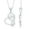 thumbnail image 1 of Rosec Jewels Certified Moissanite Infinity Heart Necklace - Interlock Necklace - with Chain - D-VS1 Grade - Gift for Valentines, 14K White Gold, 1 of 7