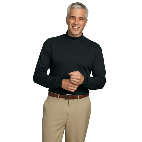 Interlock Knit Mock Turtleneck