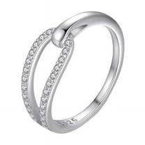 Interlock Pave Set Women's Engagement Ring 1.7 Ct Diamond 14K White Gold Over
