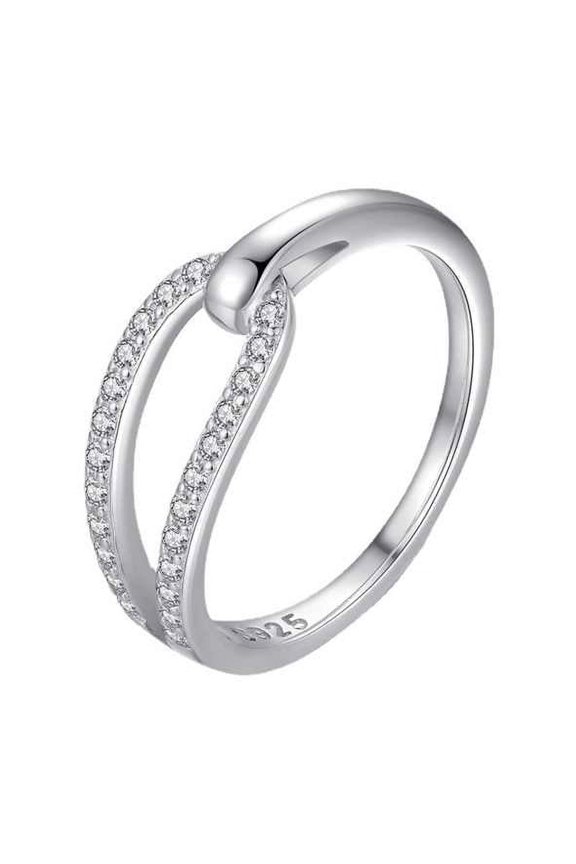 Interlock Pave Set Women's Engagement Ring 1.7 Ct Diamond 14K White Gold Over