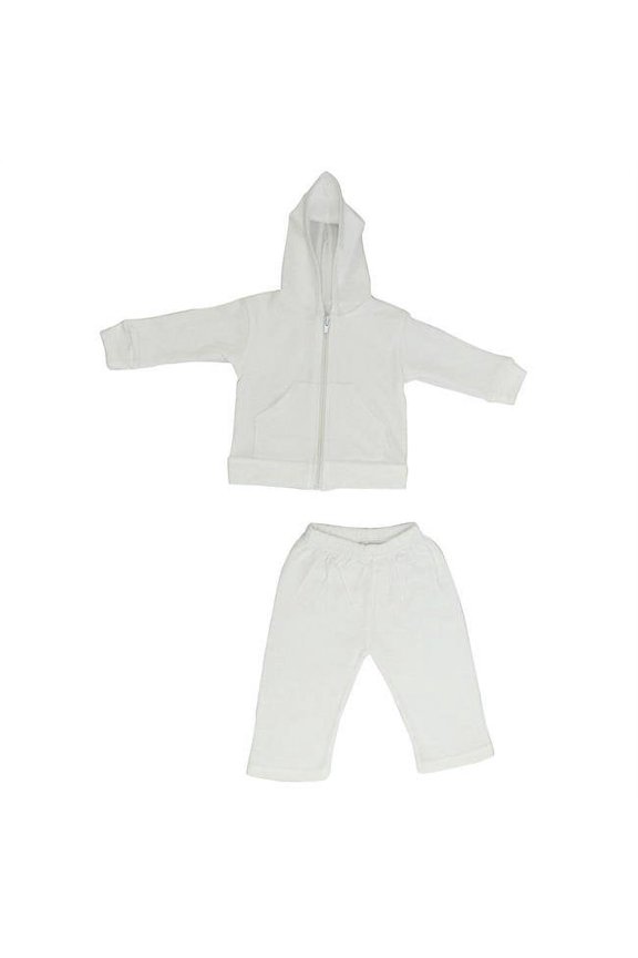 Interlock Sweat Pants & Hoodie Set, White - Medium