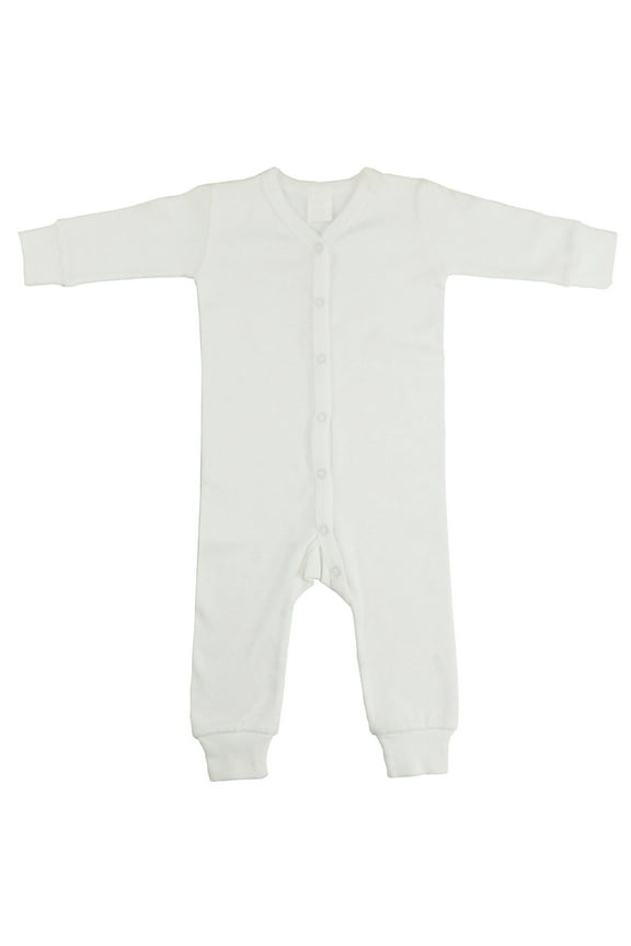 Interlock White Union Suit Long Johns - Newborn Size
