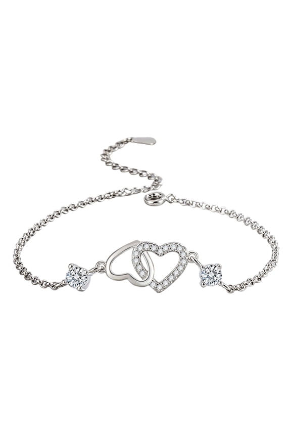 Interlocked Double Hearts Bracelet Jewelry Accessory For Special Occasion