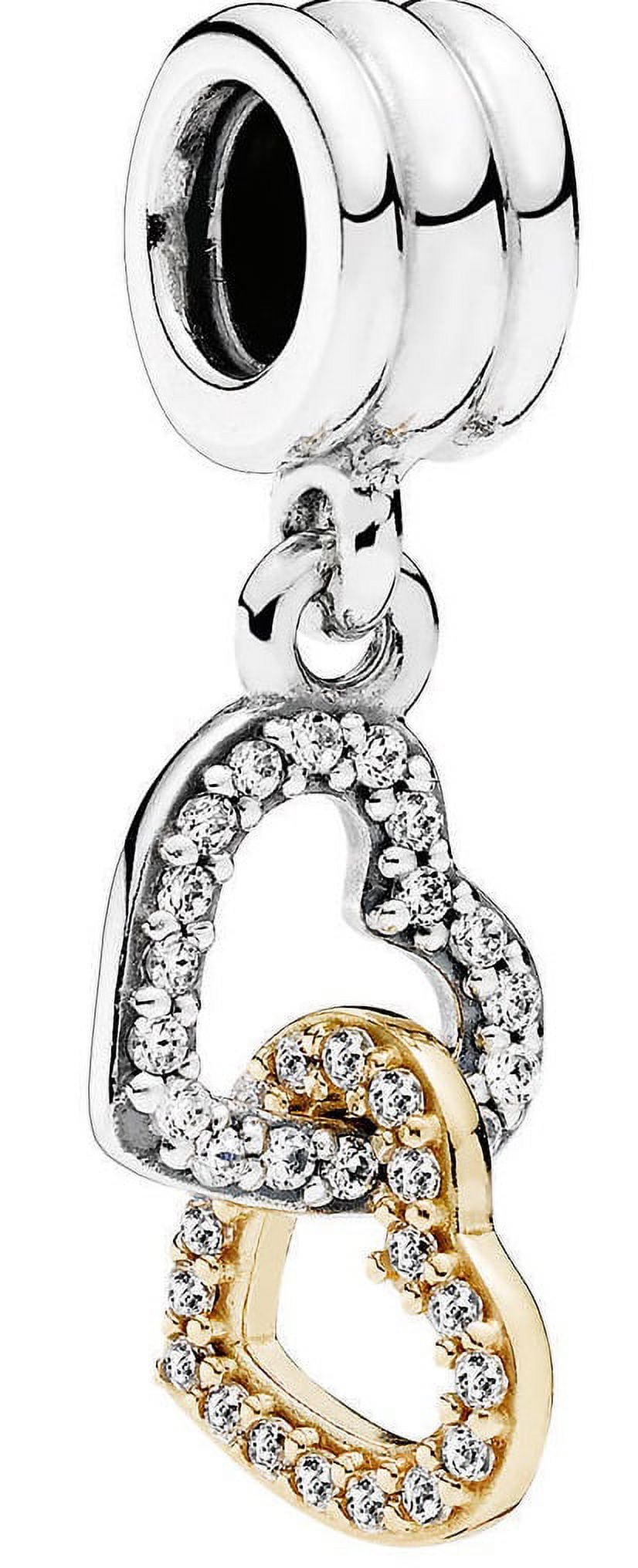 Interlocked Hearts Pendant Charm - 792068CZ