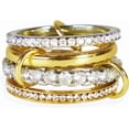 Interlocked Stackable Rings Necklace for Women - 14K Gold Plated ...