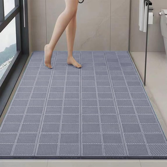 Interlocking Anti-Slip Bathroom Floor Mats | Waterproof PVC Shower Tiles with Drainage Holes for Pool, Kitchen & Outdoor Use | Modular Non-Slip Tiles for Wet Room Safety