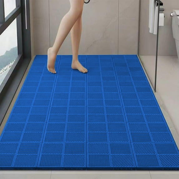 Interlocking Anti-Slip Bathroom Floor Tiles | Waterproof PVC Pool & Shower Mats | 30x30cm Modular Grid Design for Indoor Outdoor Use | Fast Drying & Drainage