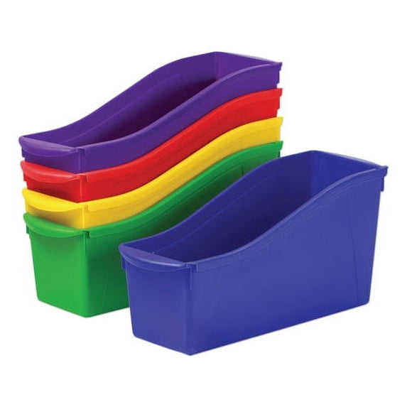 Interlocking Book Bins, 4.75" X 12.63" X 7", Assorted Colors, 5/pack | Bundle of 2 Packs