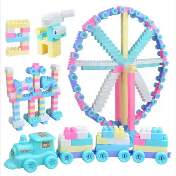 Interlocking Building Blocks Large-Particle Easy Grip Toddler 130 ...
