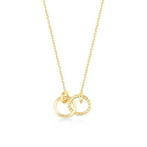 Interlocking Circle Necklace in 14K Solid Gold for Women