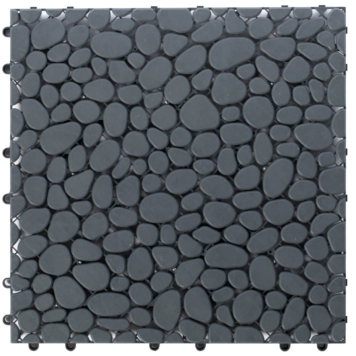 Gray 12" x 12" Interlocking Plastic Garden Pathway Tiles