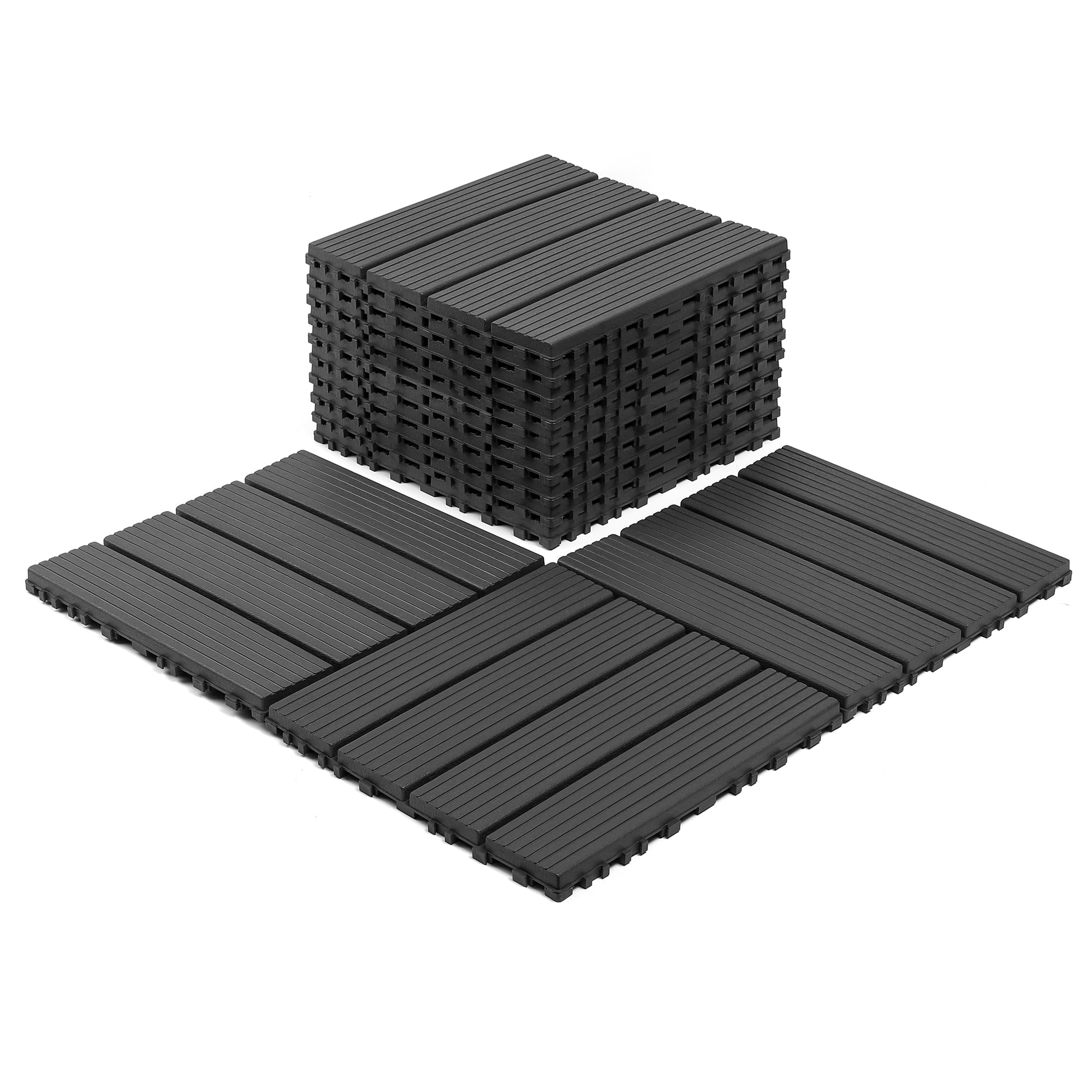 44-Pack Interlocking Deck Tiles 12" x 12" Waterproof Outdoor Patio Flooring Tiles