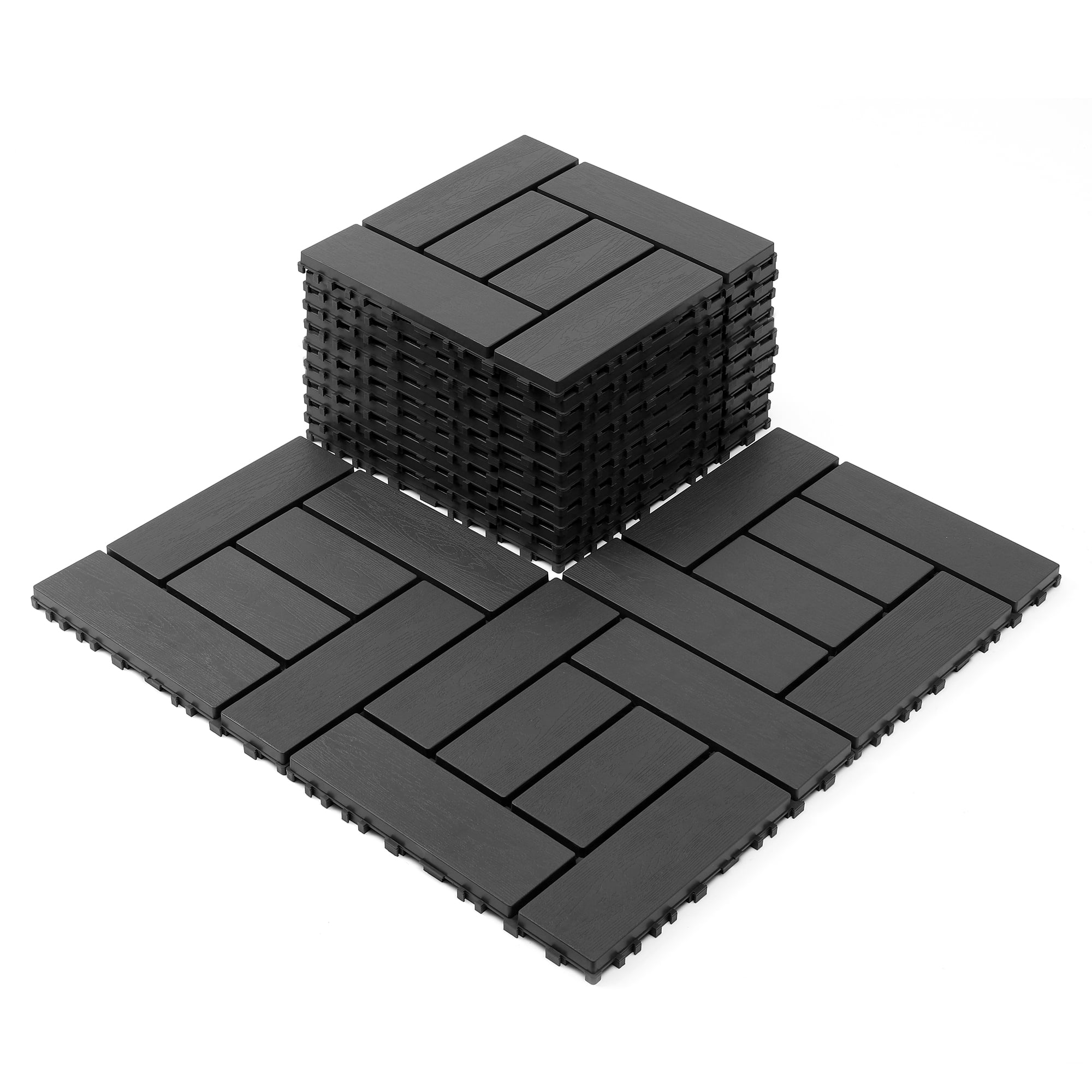Interlocking Deck Tiles 12x12 Inch Outdoor Flooring, Waterproof PP Patio Floor Tiles DIY