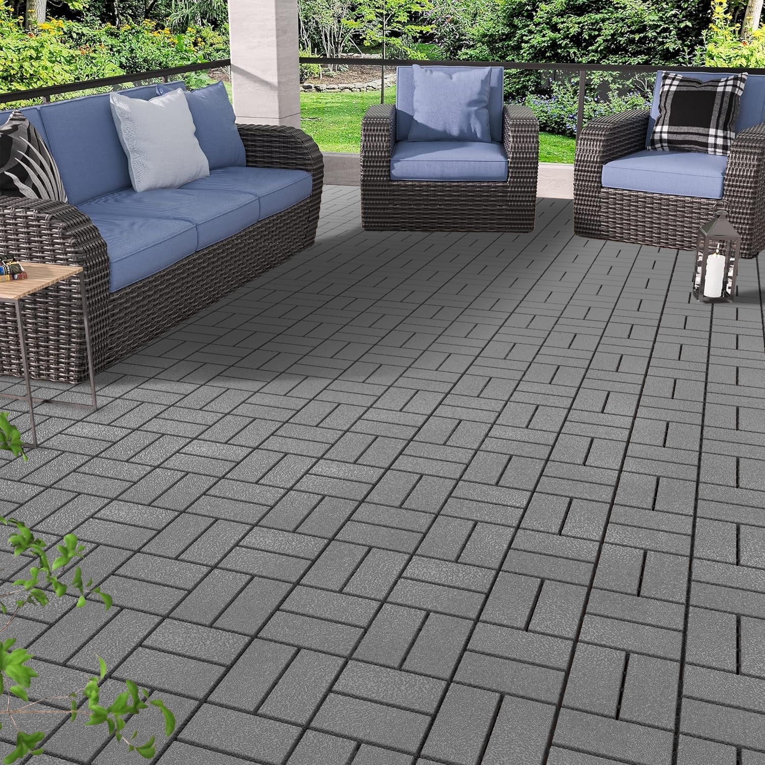 44 Pack Waterproof Interlocking Deck Tiles, 12