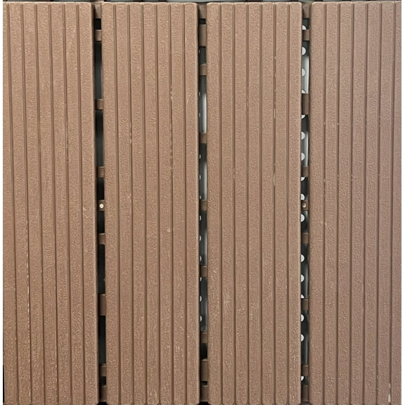 Interlocking Deck Tiles 44 Pack, 12x12 Inch Waterproof Outdoor and Indoor Flooring for Patio Pool Garden Backyard Balcony, Brown Easy Installation Durable Surface