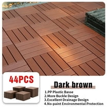 Interlocking Deck Tiles - Waterproof, Non-Slip, All-Day Outdoor Indoor Patio Flooring - 3D Wood Grain Design Great for Patios, Balconies