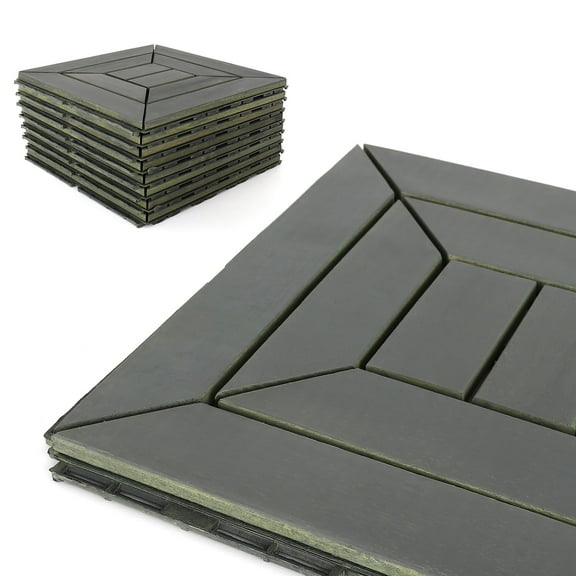 3rd Street Inn Acacia Wood Deck Tiles - Grey Finish - Diamond - 20 Pack