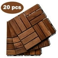 thumbnail image 1 of Interlocking Decking Tiles Outdoor, HSUNNS 12" x 12" (Set of 20 Tiles) Wooden Floor Tiles for Indoor and Outdoor, Outdoor Floor Tiles Patio Tiles Garage Tiles Patio Pavers, Brown, A6945, 1 of 8