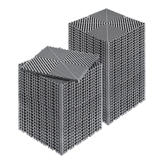 Interlocking Drainage Mats 12'x12', 55 Pcs PP Modular Floor Tiles, Non-Slip Garage Floor Mat, Heavy Duty Water Drainage System for Kitchen, Garden, Grey