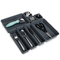 thumbnail image 1 of Interlocking Drawer Organizer - 8 Piece Set - BPA Free - Utensils, Flatware, Office, Personal Care, or Makeup Storage - Kitchen - Graphite Gray, 1 of 7