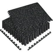 Interlocking EVA Foam Floor Tiles - 24-Pack (48 Sq Ft) 0.56" Thick Black Exercise Mat for Gym Equipment, Home Workouts & Cushioned Protection