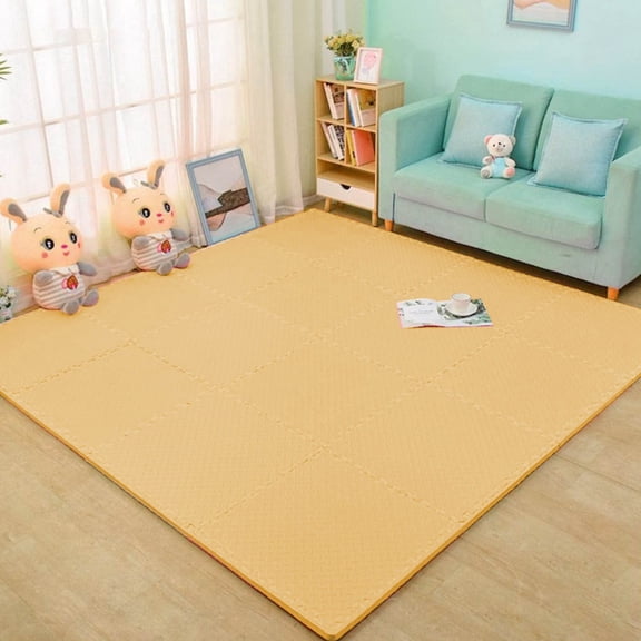 Interlocking EVA Foam Puzzle Floor Mat, Non- Crawling Play Mat, Anti-Fall Play Tiles For Boys & Grils, 11.8"Ã11.8" (Orange)