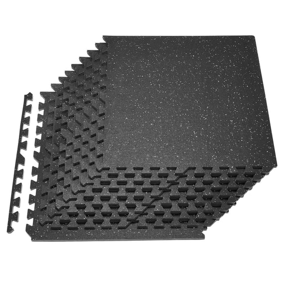 Interlocking Exercise Mat 12 Pack 24 x 24 x 0.56 Inch, High Density EVA Foam Floor Tiles with Dots, Protective Gym Mat for Home Office