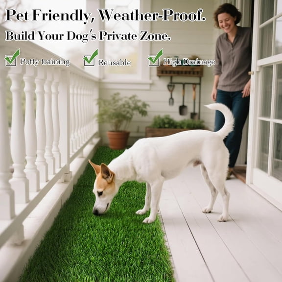 Interlocking Fake Grass Tiles for Dogs Potty - 12"x12" 12 Pack