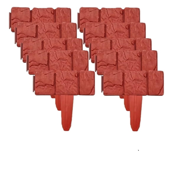 Interlocking Faux Stone Plastic No-Dig Garden Edging edge trim Lawn Divider, Flower Bed Yard Separator Matching Garden Edging And Landscape Edging DIY Landscaping Supplies
