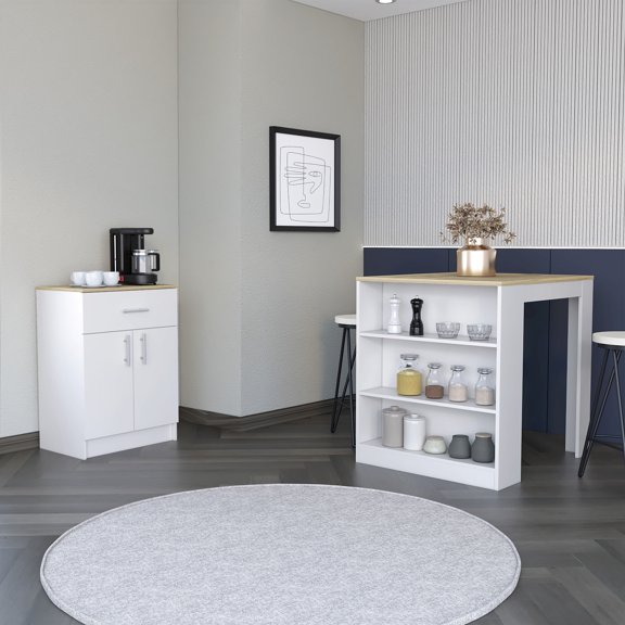 Interlocking Feature, Quick Assembly | White Kitchen Set for DIY Projects