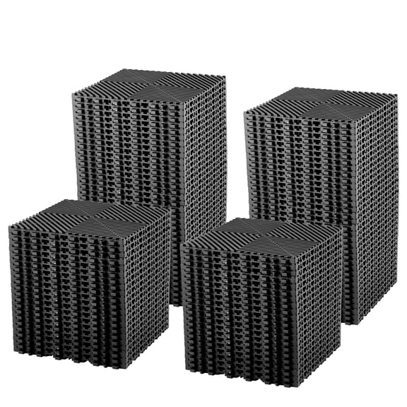 Interlocking Floor Tiles 100 Pack 12"X12" Waterproof Modular Cushion Mats, Non-Slip Drainage Tiles for Garage Floor, Gym, Pool Deck, Patio & Outdoor Shower,Black