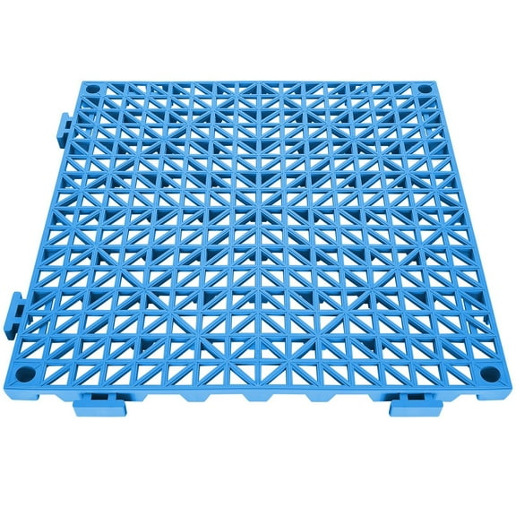 Interlocking Floor Tiles 50PCS Blue, 12" x 12" PVC Drainage Tiles, Non-Slip Surface with Drain Holes for Bathroom, Kitchen, Pool, Wet Areas