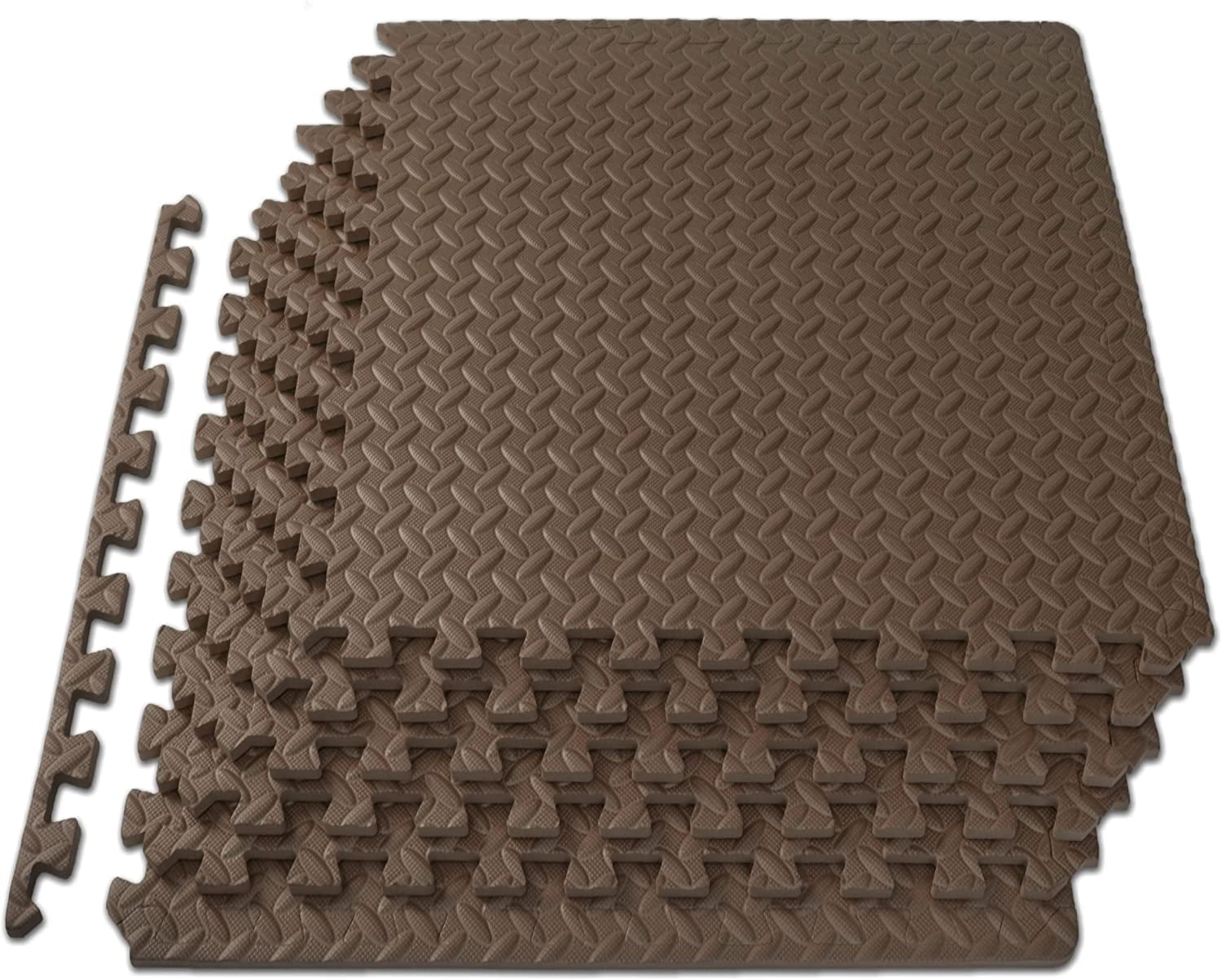 Interlocking Foam Floor Tiles, ½ Inch Thick, Water-Resistant EVA Exercise Mat for Home Gym, Workout Equipment Padding, 24x24 Inch, 48 Sq Ft (12 Tiles)