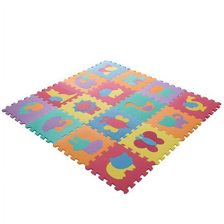 Interlocking Foam Tile Play Mat with Animals Nontoxic Children's