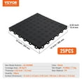 thumbnail image 1 of Interlocking Garage Floor Tiles 12 x 12 x 0.53 Inch, 25-Pack Non-Slip Double-Sided Texture Tiles, Durable Flooring for Garages, Basements, Workshops – Black, 1 of 11