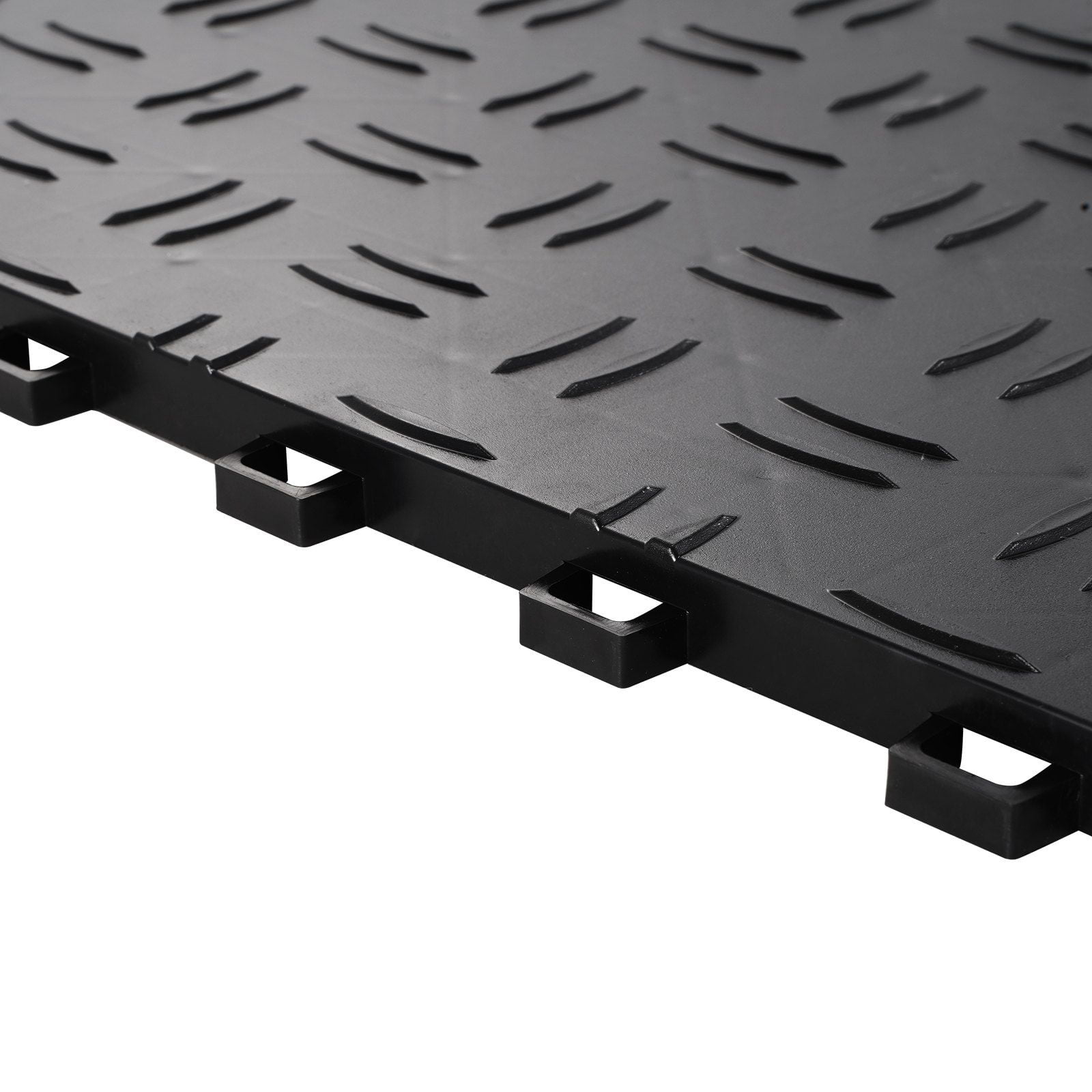 Interlocking Garage Floor Tiles, 12x12 Inch, 25-Pack - Non-Slip, Double-Sided Texture for Garages, Basements, Workshops - Black
