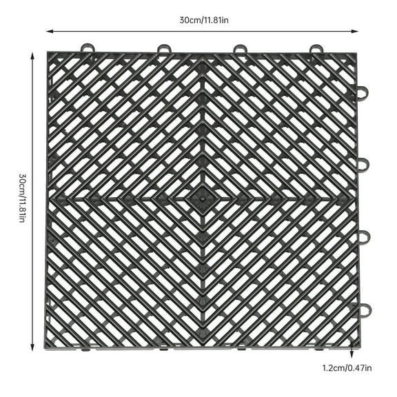 Interlocking Garage Floor Tiles 25/50/55PCS Deck Tile Snow Water Drainage Red Black