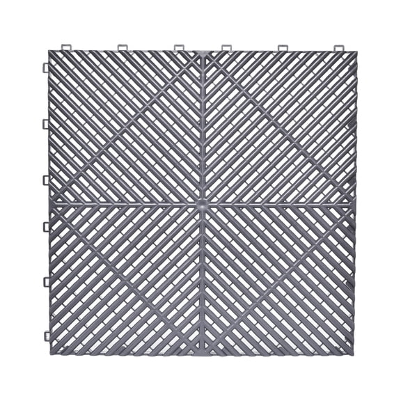 Interlocking Garage Floor Tiles 40 Pack, Heavy Duty Polypropylene Mats, 15.7"x15.7" Square Vented Tiles for Indoor Outdoor Use(Gray)
