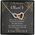 thumbnail image 1 of Interlocking Heart Necklace on Mother's Day Gift for Friend, Necklace for Best Friend on Mothers Day, Personalized message card with jewelry for BFF, Keepsake gift, 1 of 4