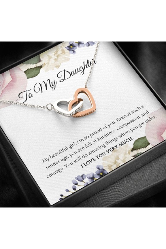 Interlocking Hearts Necklace For a Beautiful Daughter
