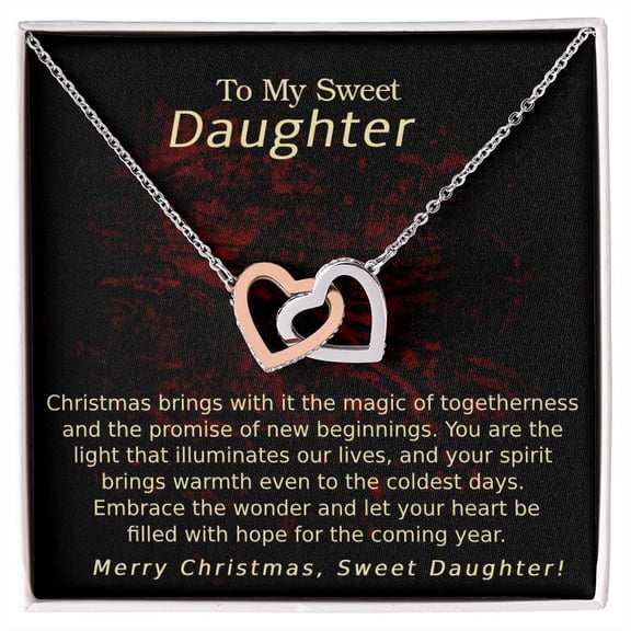 Interlocking Hearts Necklace - To My Sweet Daughter