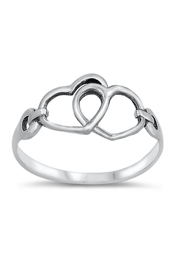 Interlocking Infinity Love Knot Heart Ring .925 Sterling Silver Band Jewelry Female Male Size 10