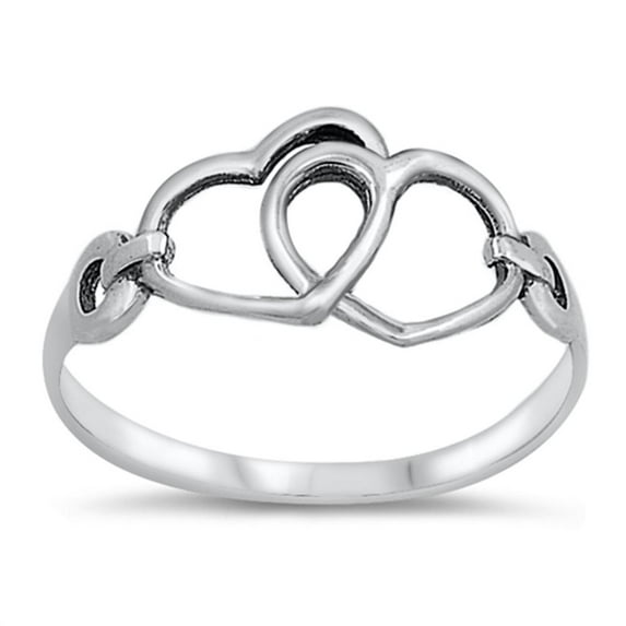 Interlocking Infinity Love Knot Heart Ring .925 Sterling Silver Band Jewelry Female Male Size 10