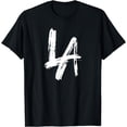 thumbnail image 1 of Interlocking LA Brush Design - Los Angeles California T-Shirt, 1 of 3