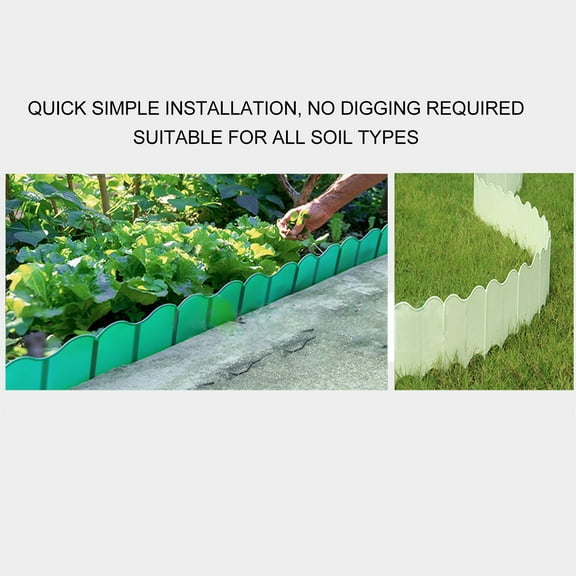 Interlocking Landscaping Edging Kit, 20PCS Pound In Garden Edge Reusable PP  For Courtyard