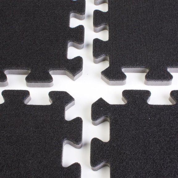 Interlocking Mat is Black Carpeted Foam, Portable, Durable, and Measures a Full 10ft x 10ft (TS10BKEC)