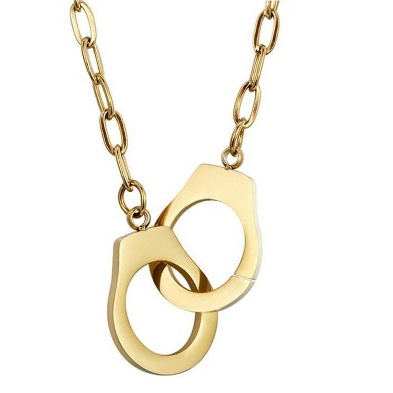 Interlocking Necklace Handcuff Choker Neck Link Chain Valentine s