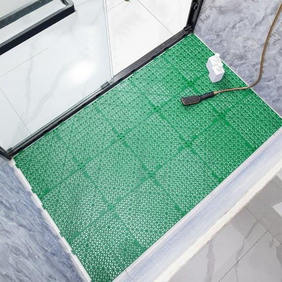 Interlocking Non Slip Floor Tiles - Modular Waterproof Bathroom Mats for Showers - Drainage Design Pool Deck Mats - Easy Connect Anti Fatigue Gym Flooring
