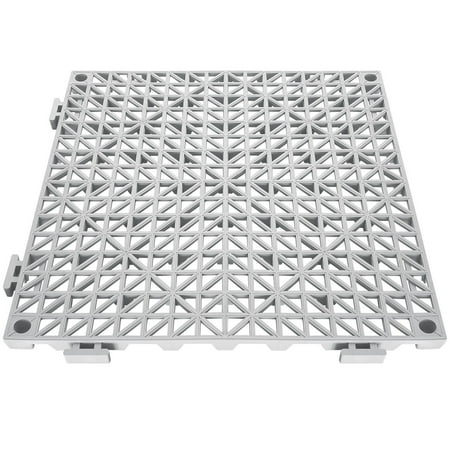 Interlocking PVC Floor Tiles 12"x12" - 50PCS Gray, Non-Slip Drainage Holes for Bathroom, Pool & Wet Areas